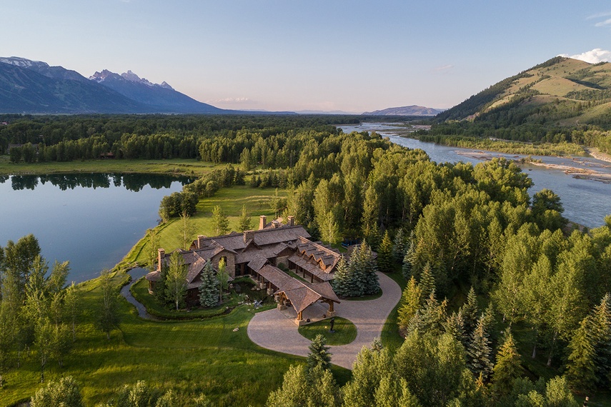 Aerial - Royal Wulff Lodge - Jackson Hole, WY - Private Luxury Villa Rental