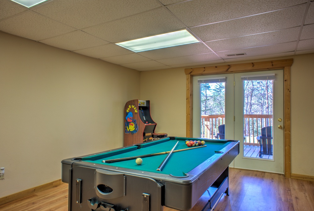 Lower Level - Game Room w/ Arcade and Pool Table