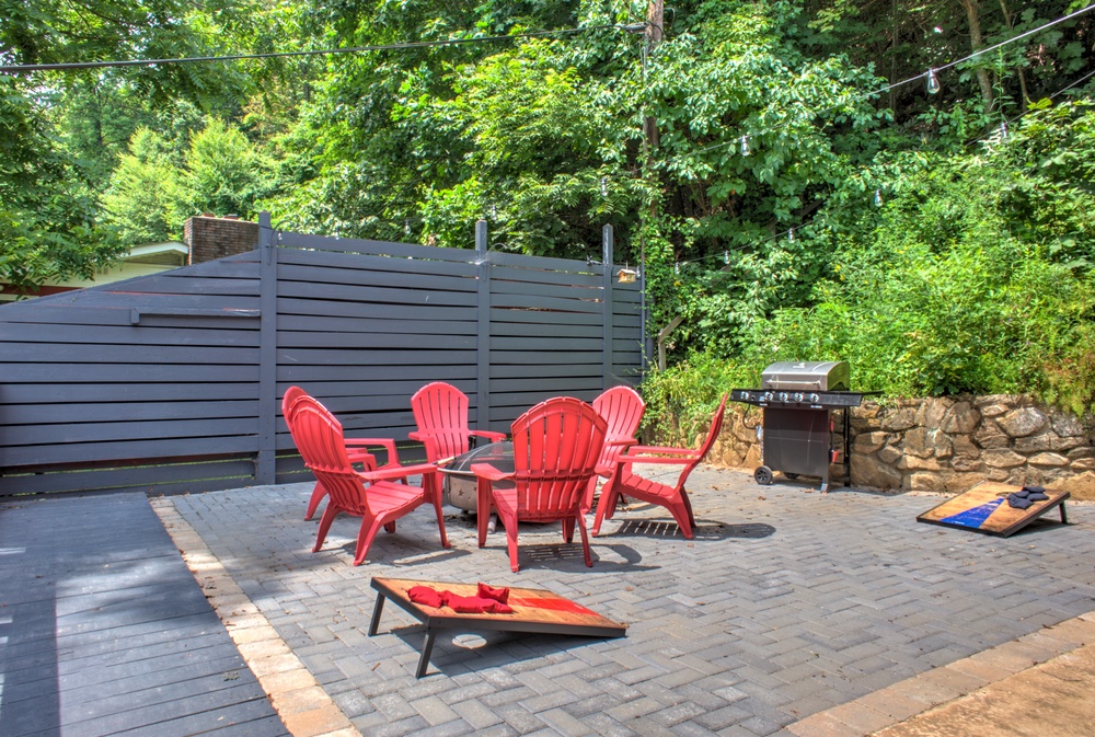 Entertain Outdoors w/ Gas Grill, Fire Pit and Corn Hole