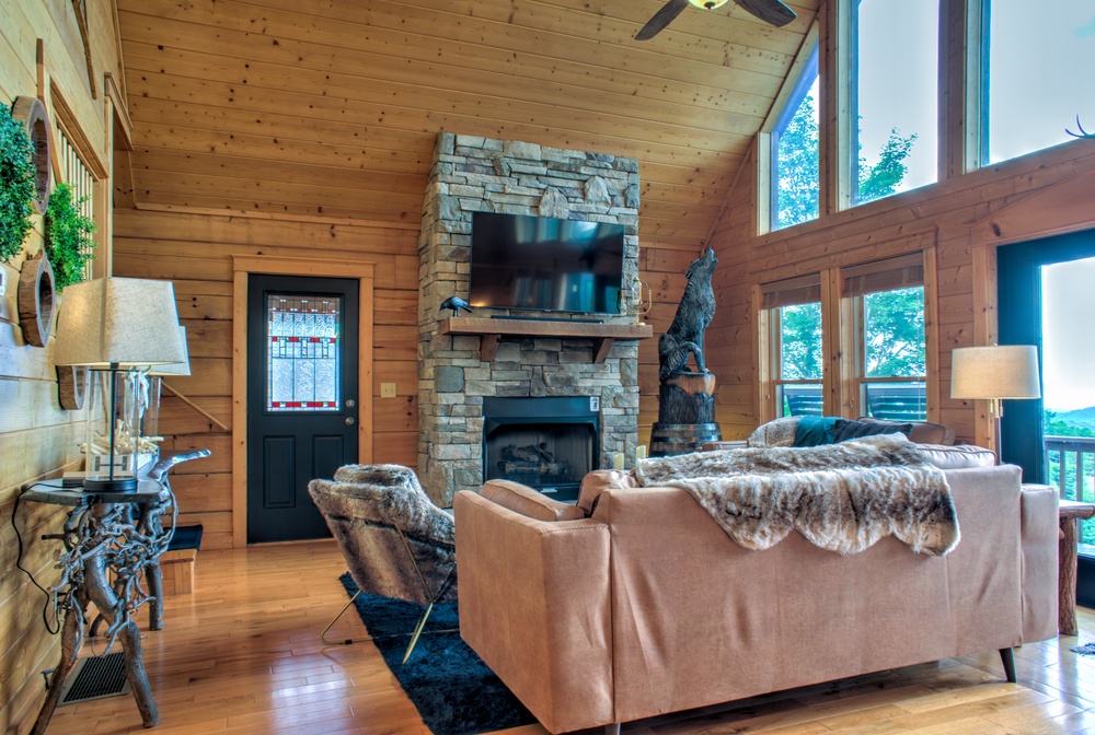 Living Area with Seasonal Fireplace