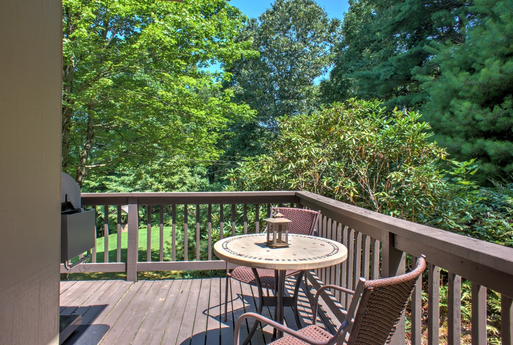 Deck with Gas Grill and Wooded Surrounding for Privacy