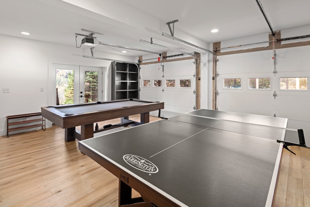 Recreational Room in Garage - Pool Table and Ping Pong Table
