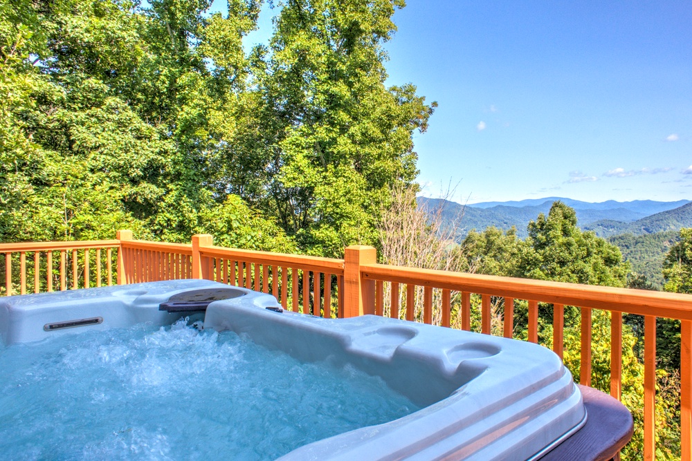 Relax and Enjoy Mountain Views from the Hot Tub