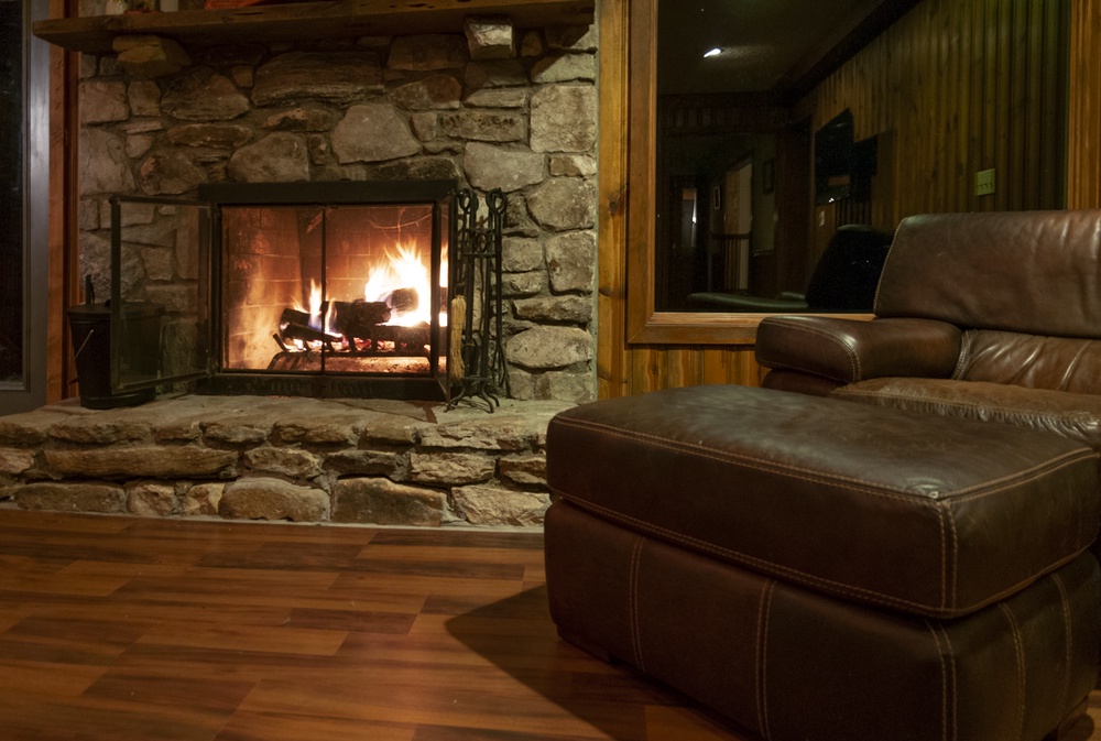 Living Area with Seasonal Fireplace