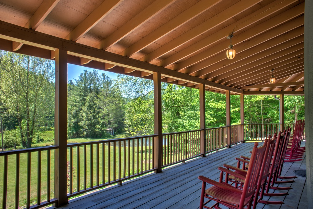 Front Porch with Rocking Chairs at Cold Creek Cottage