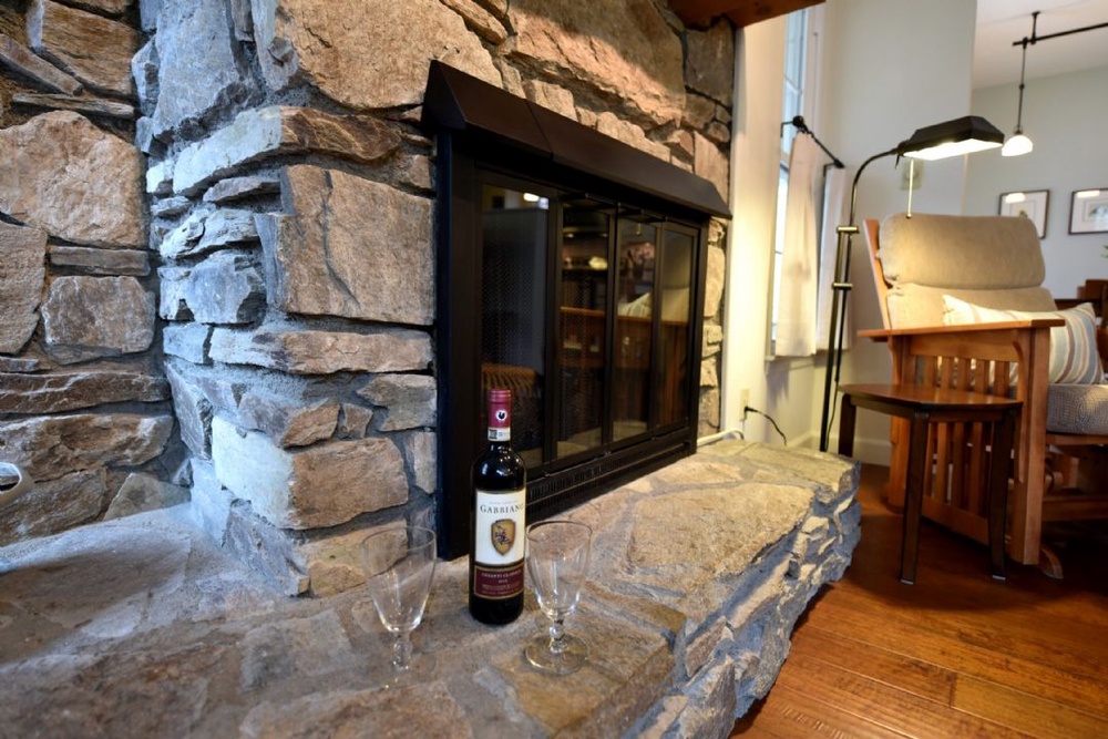 Relax by the Stone Fireplace