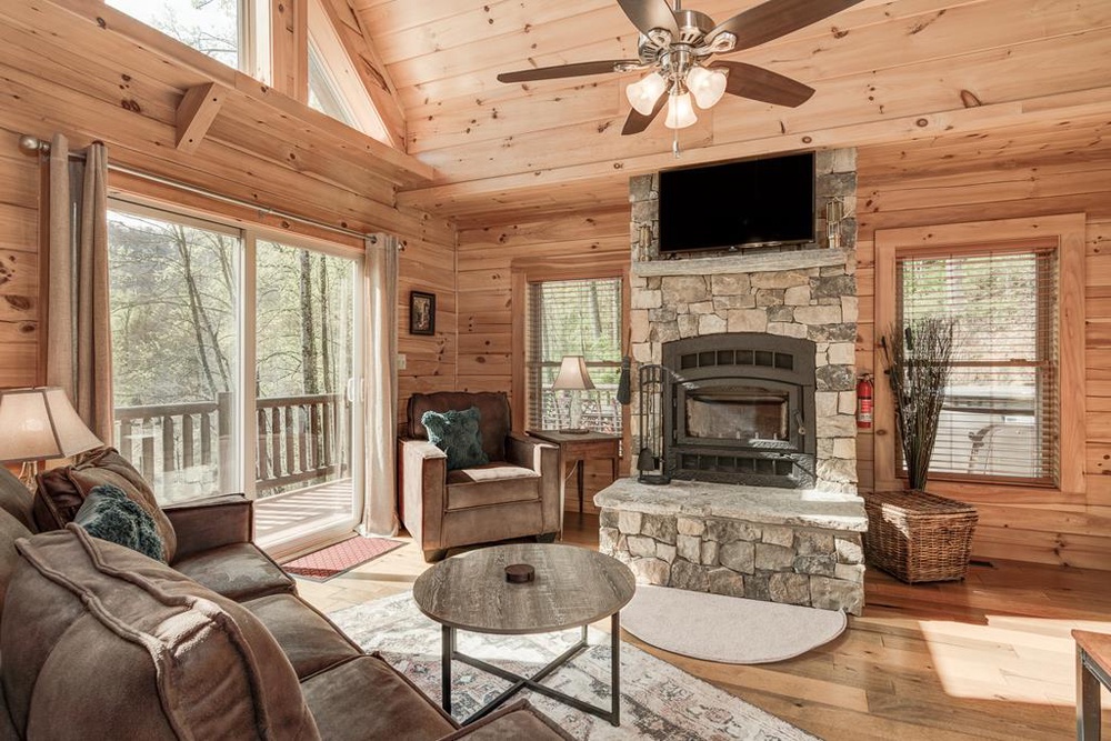 Living Area w/Wood Fireplace