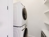 Stack Washer & Dryer + Mini Fridge in the Laundry Room