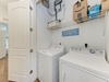 Your dedicated laundry space includes a full-size washer and dryer, plus convenient storage for supplies—making it easy to pack light and refresh your wardrobe anytime.
