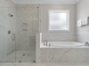 Walk-in shower and large garden tub