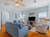 Enjoy a movie on the large flat screen TV