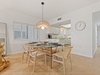 The dining table has seating for 6