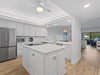 Kitchen island with a flat-top stove