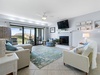 Living room with large flat-screen TV