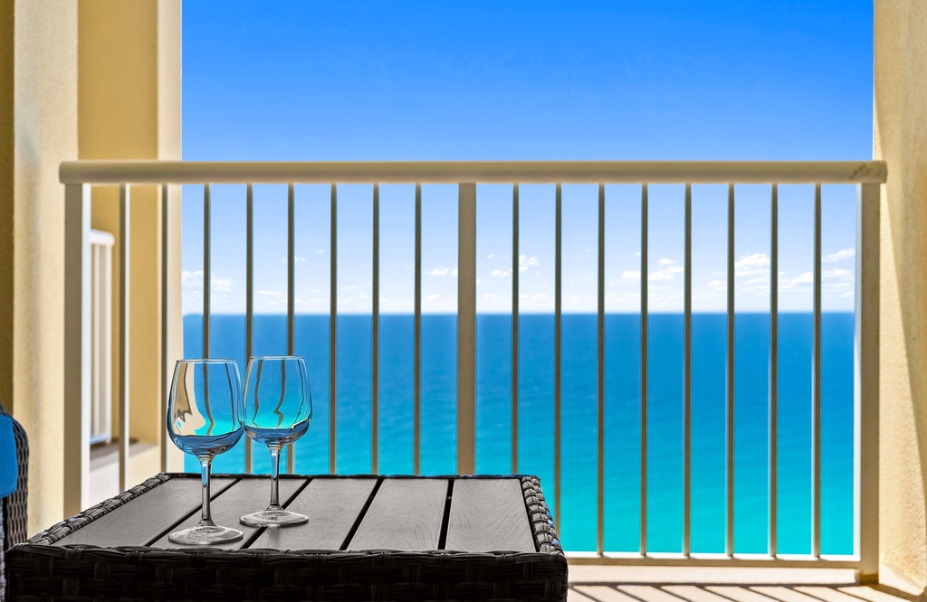 Sip your morning coffee or evening wine while gazing at endless turquoise waters from your private balcony sanctuary.