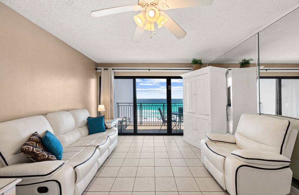 Relax in comfort while soaking up stunning ocean views from your private living space with breathtaking turquoise waters just beyond your door.