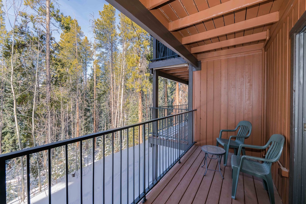 Step onto your private balcony for morning coffee surrounded by towering pines and crisp mountain air.