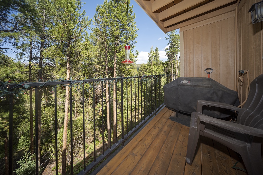Fire up your Weber grill on this spacious deck while soaking in breathtaking forest views that stretch endlessly before you.