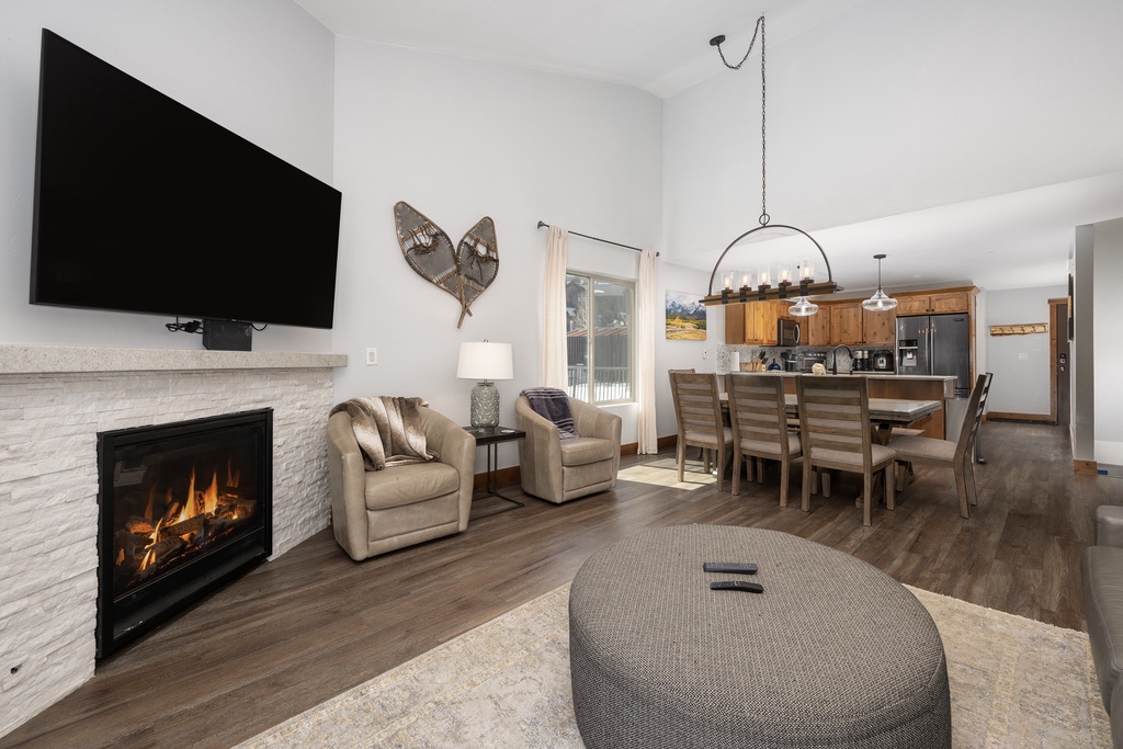 SWP Vasquez Creek #5 living area with TV and fireplace