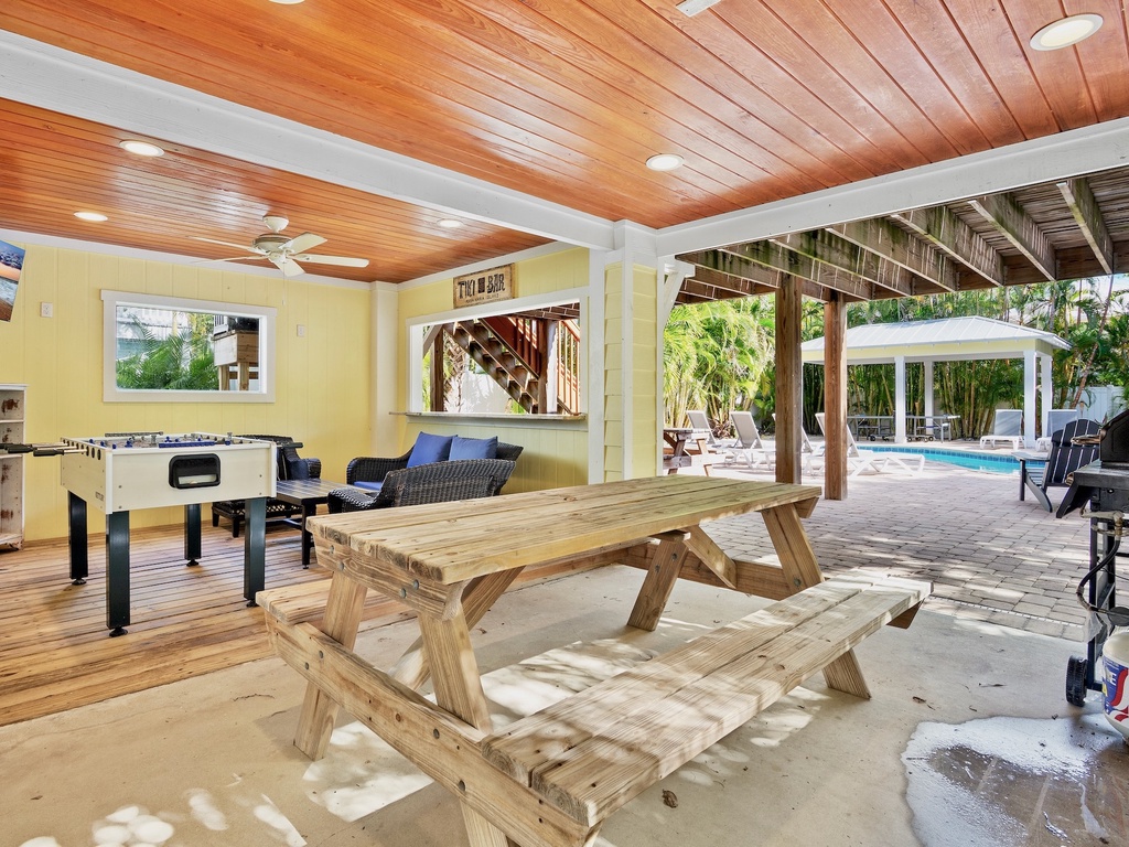 Covered outdoor game room