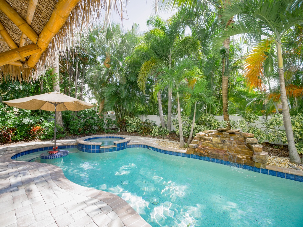 Secluded Private Pool with Waterfall