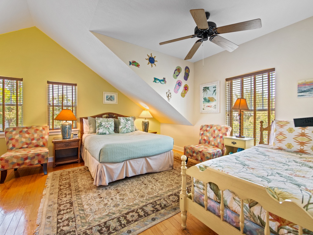 Second Bedroom - 1 Queen, 1 Full Bed - Second Floor