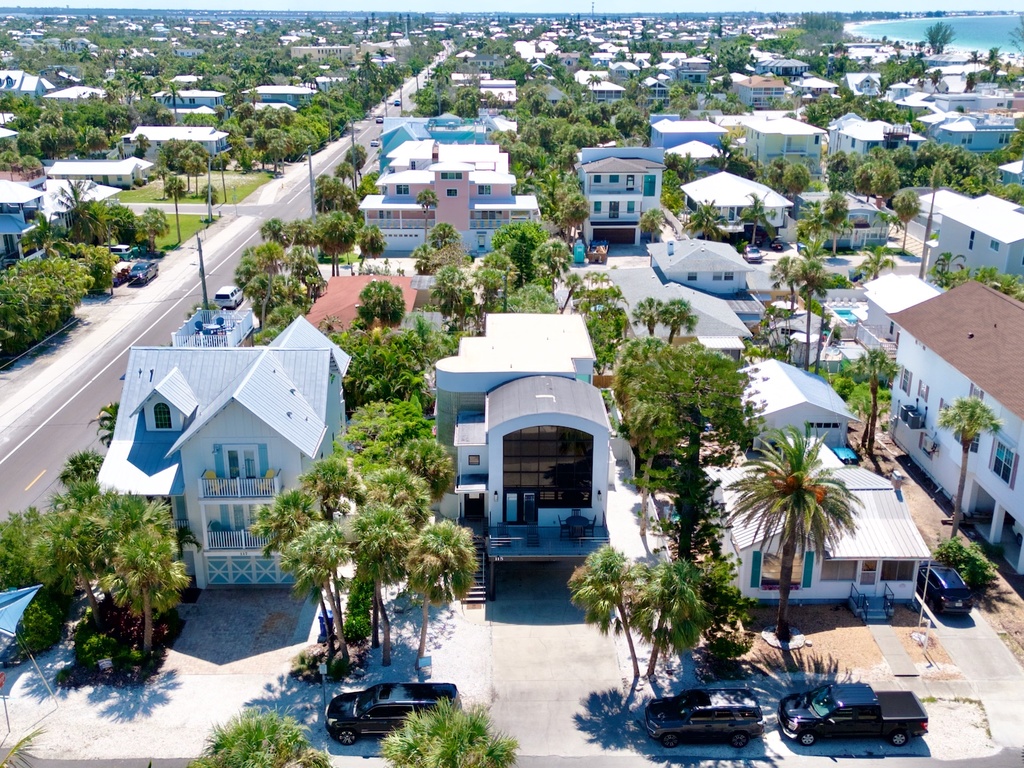 Front of the home with lush landscaping