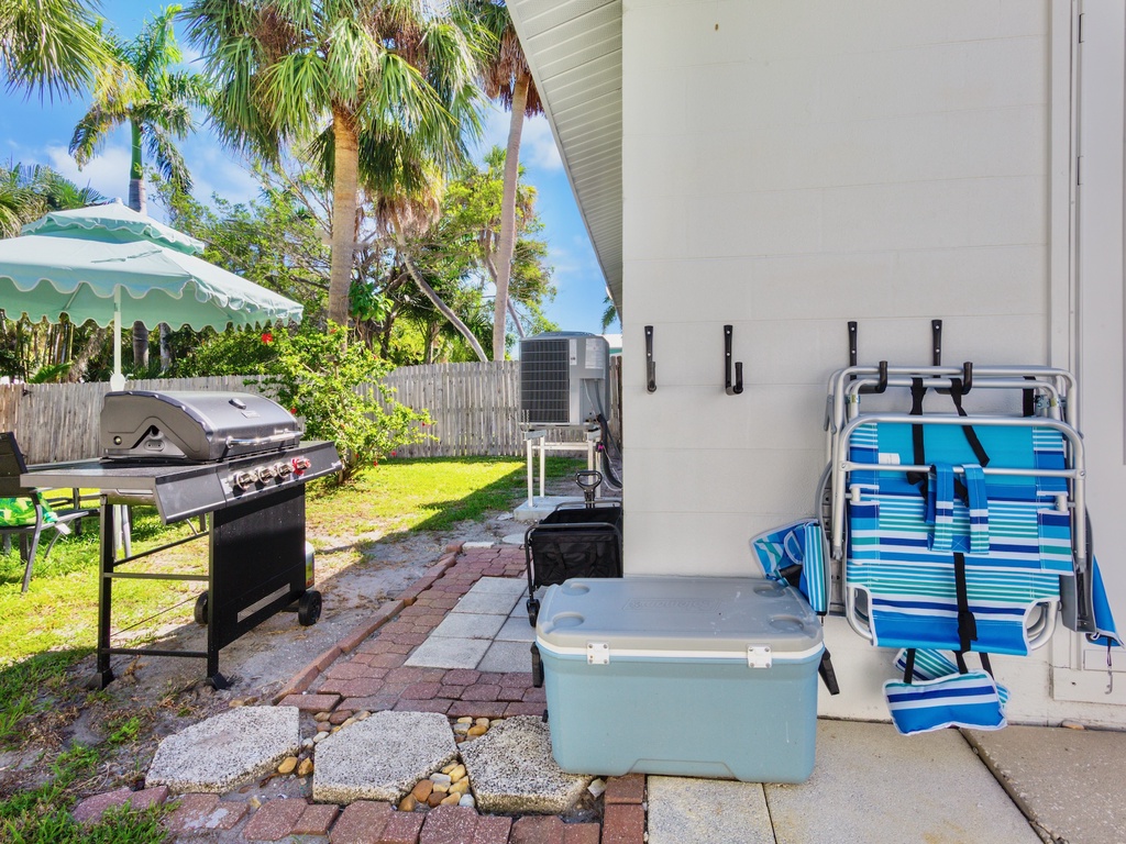 Complimentary beach chairs and gear