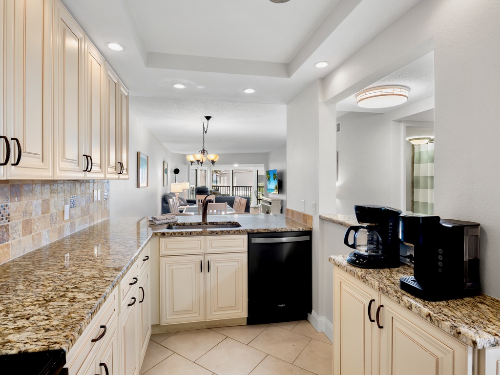 Spacious kitchen with appliances
