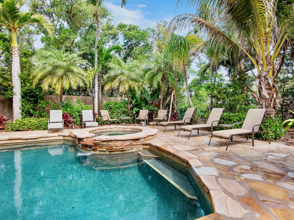 Sun Loungers with Pool Views