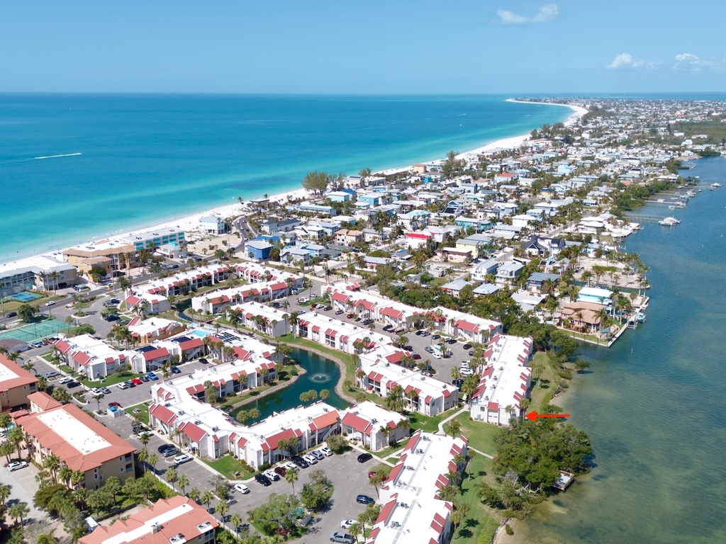 Aerial view of Beach and Bay Getaway by Anna Maria Vacations
