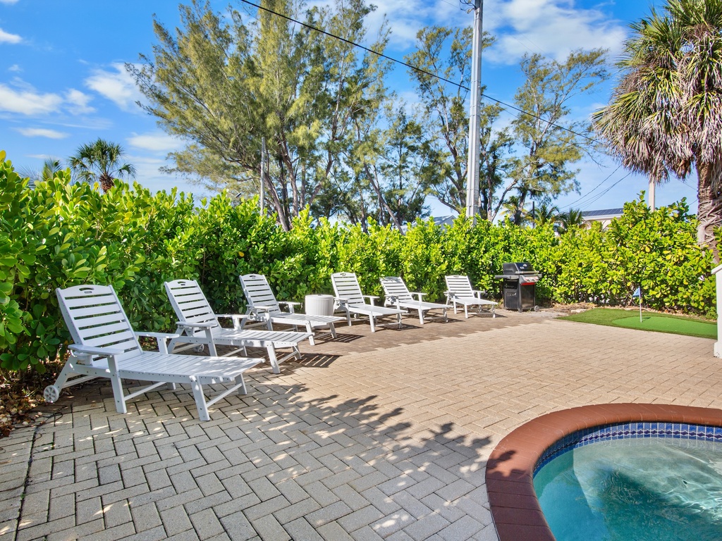 Private pool with lounge chairs