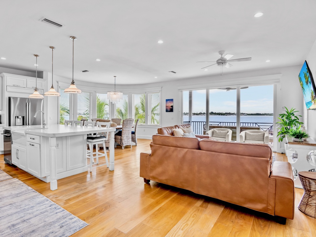 Open Living, Dining and Kitchen Area
