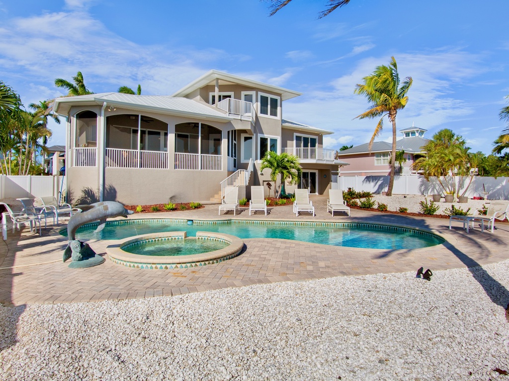 Swim and unwind in pool and spa