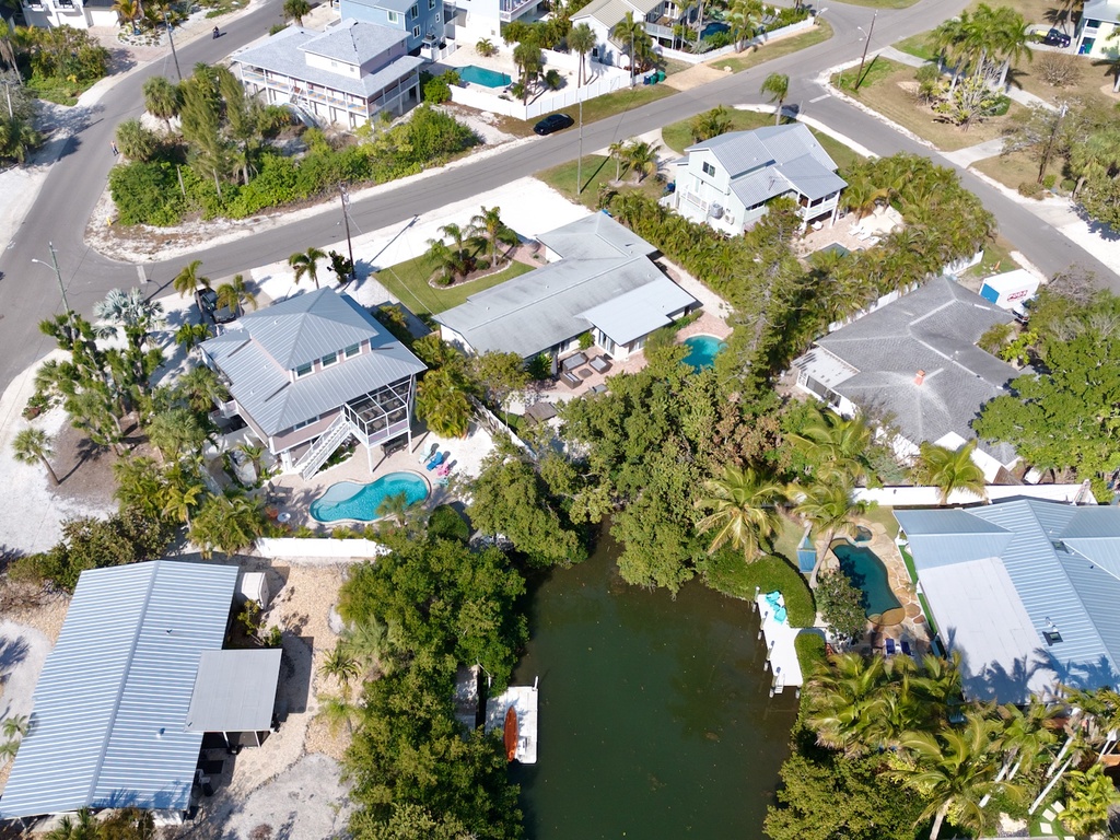 Canal front home with dock