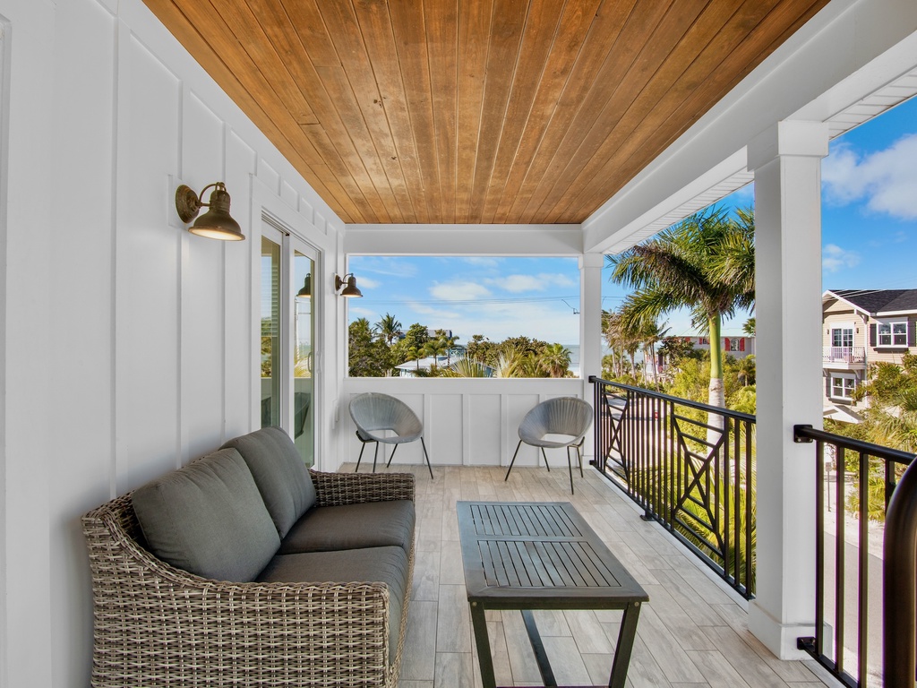 Private balcony with comfortable seating