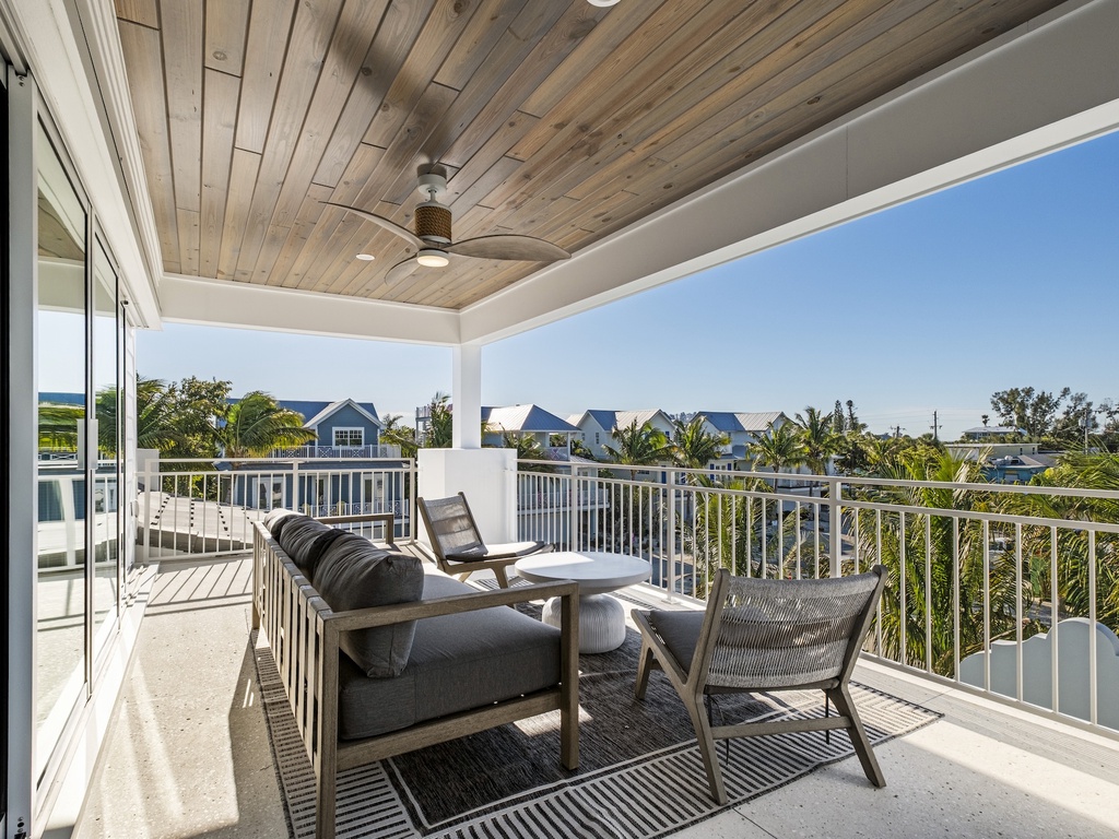 Indoor game room terrace with comfortable seating