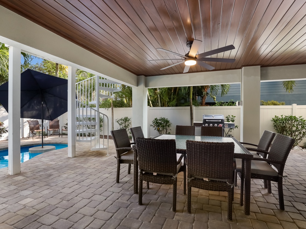 BBQ grill and outdoor dining area