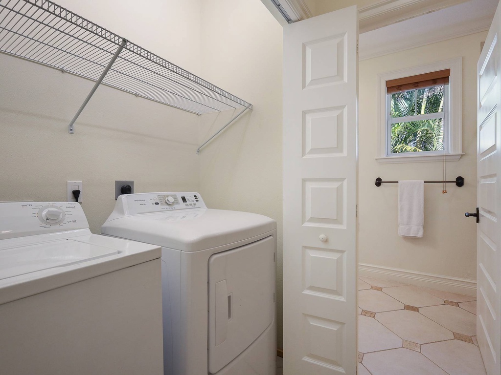 Organized Laundry and Storage Area