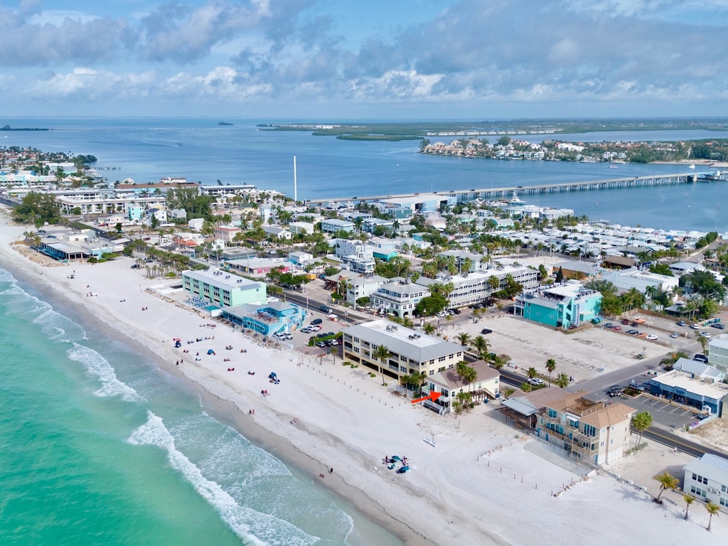 Aerial view of beachfront property
