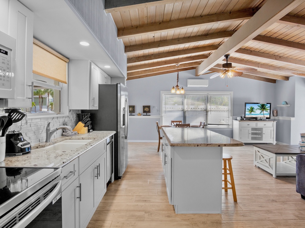 Bright kitchen with cooking essentials