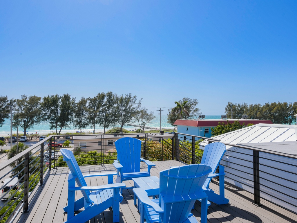 Rooftop deck with cozy chairs