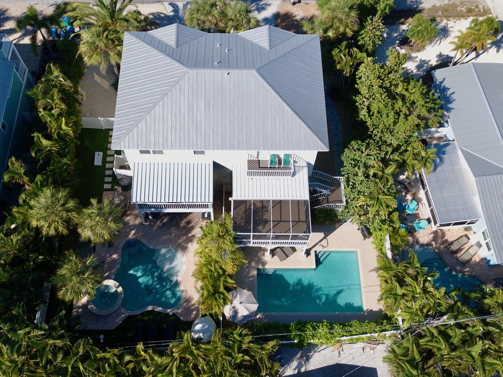 Stunning aerial view of this tropical retreat