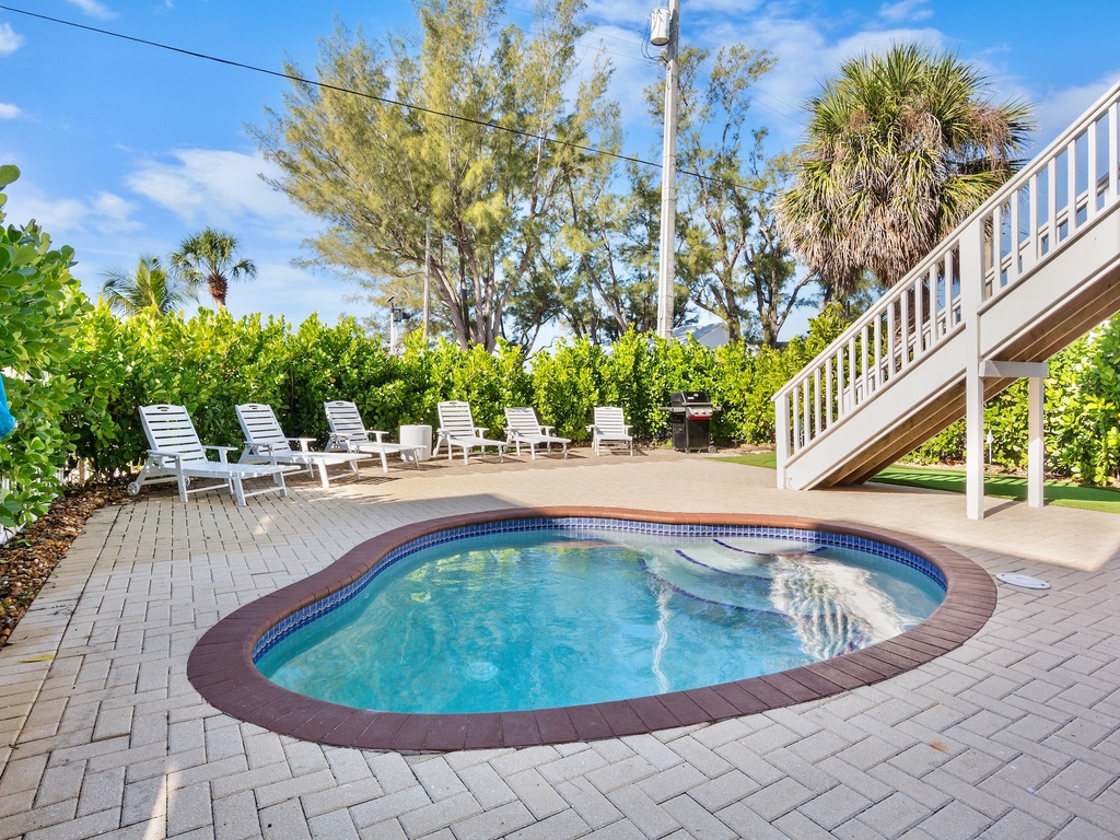 Private pool and lounge chairs