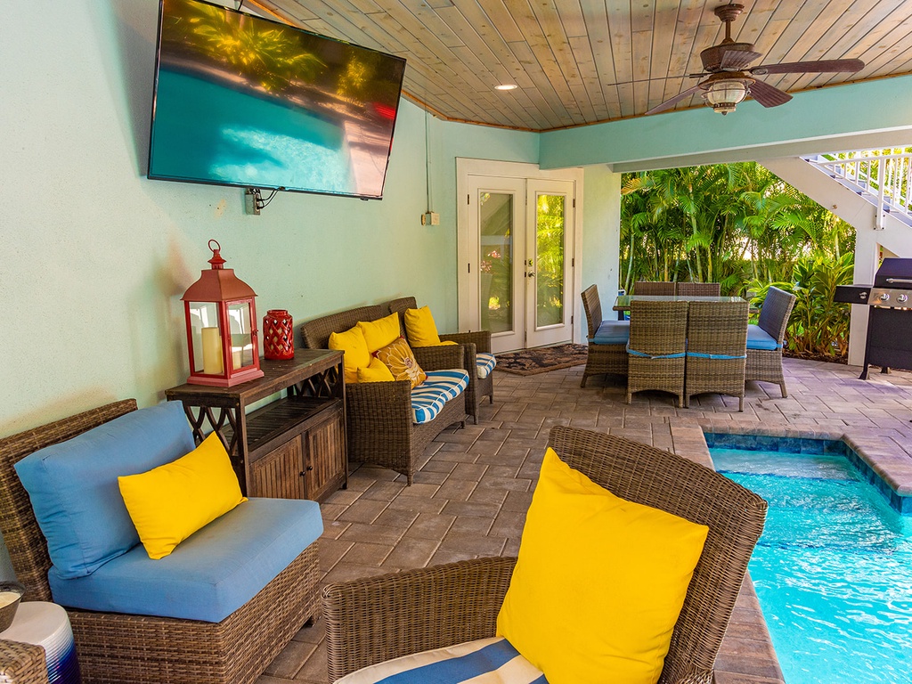 Outdoor Living Area and TV