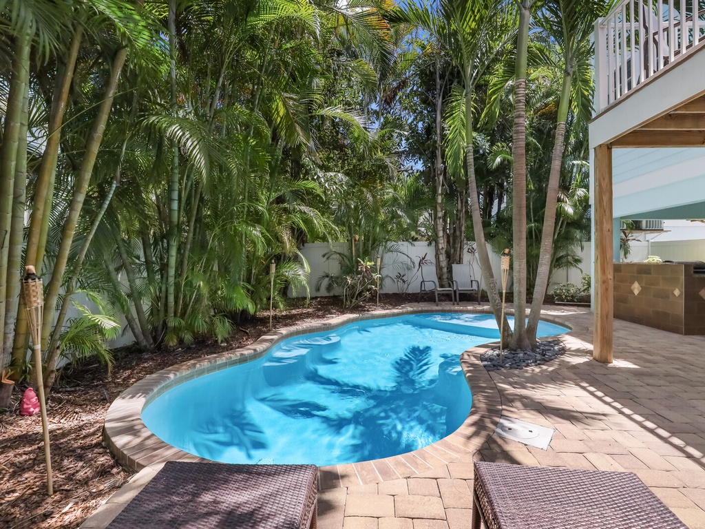 Private Pool and Loungers