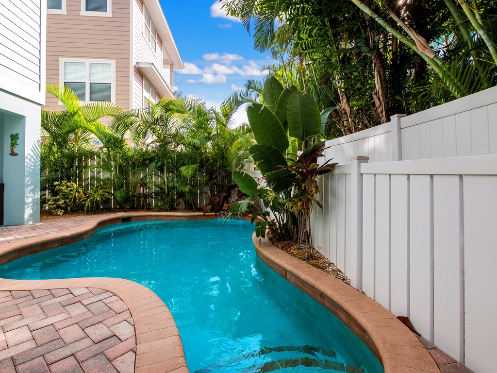 Heated Private Pool and Waterfall
