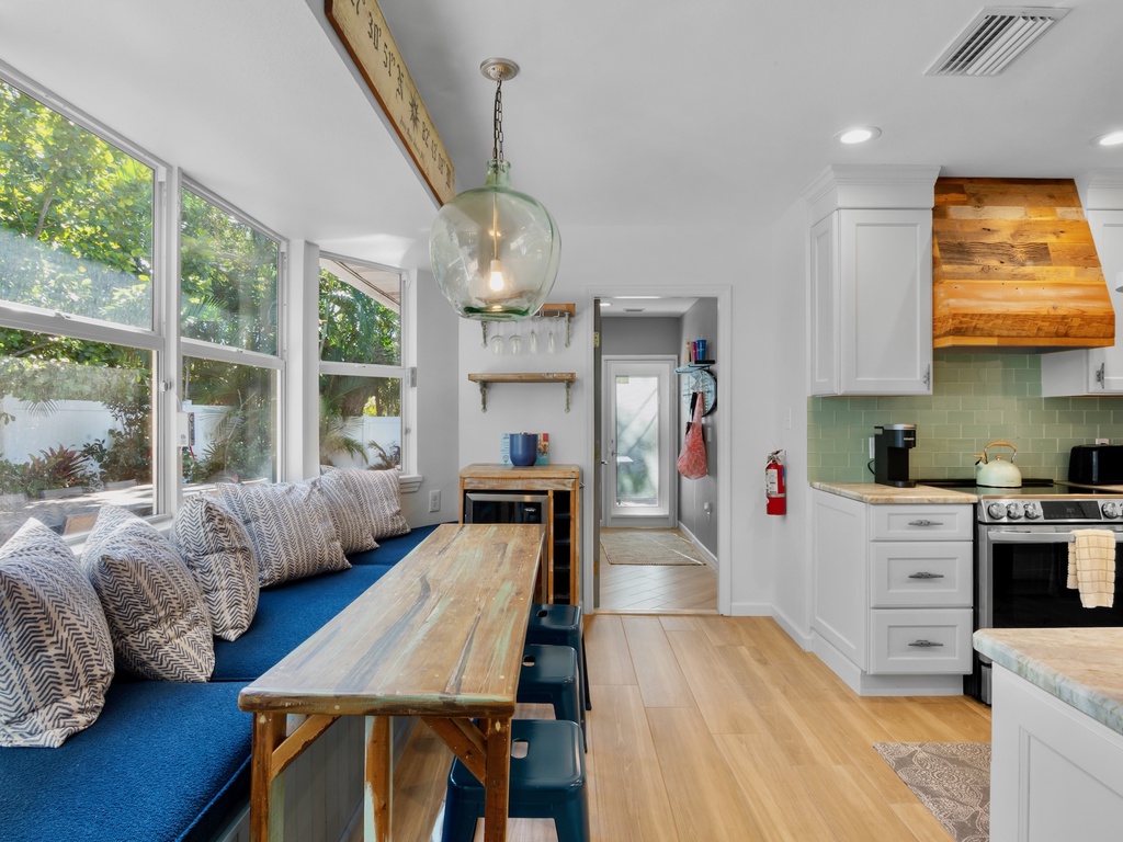 Open-concept kitchen and dining area