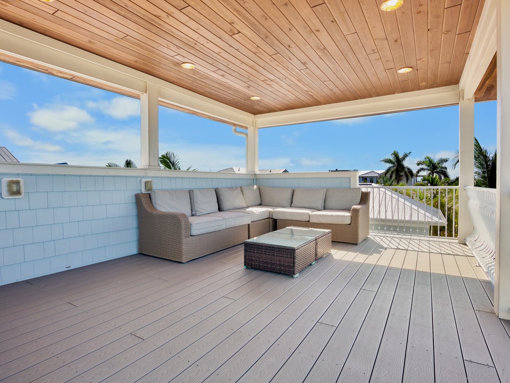 Deck furnished for comfort