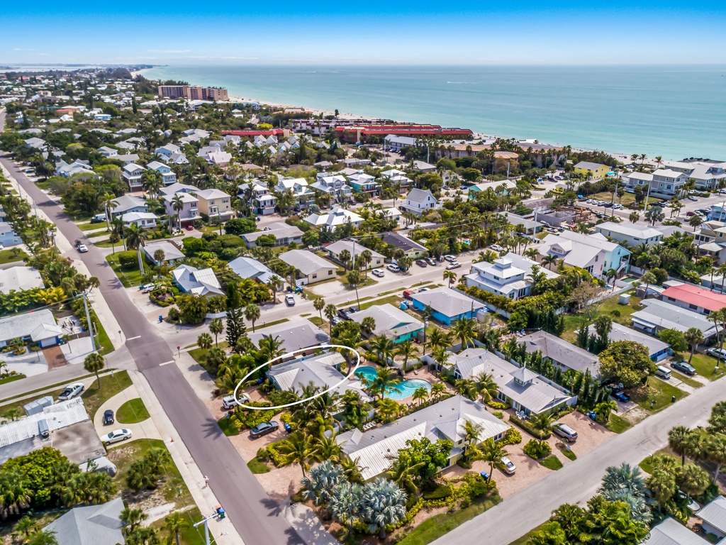 High view of location near the beach